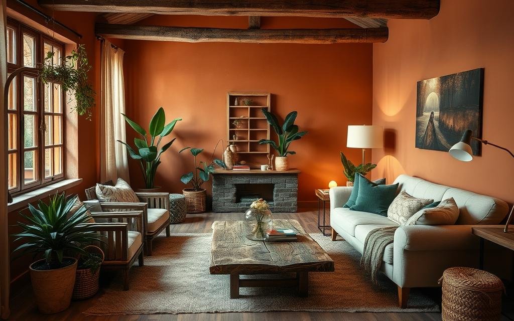 Earthy color schemes for living rooms