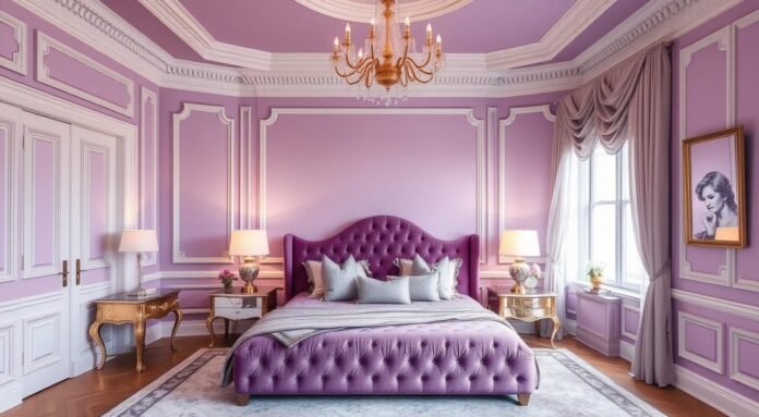 bedroom decorating ideas purple walls 2025