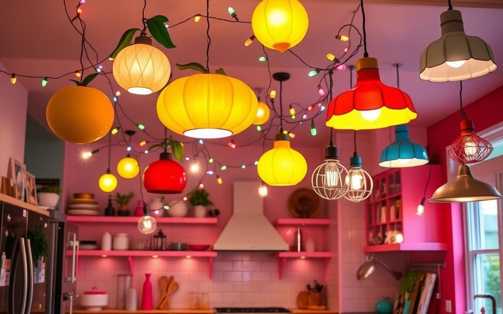 playful kitchen lighting