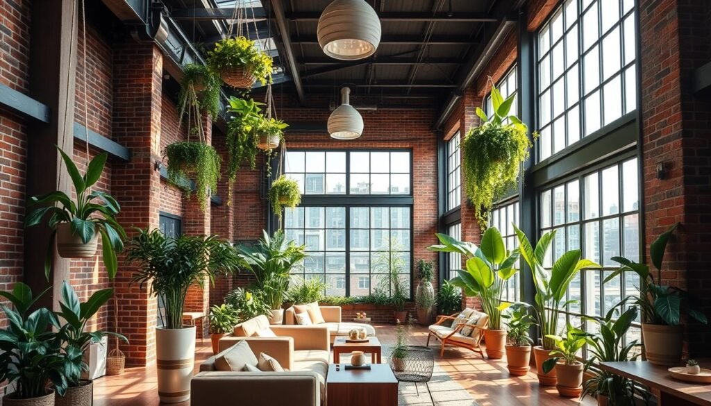 biophilic design elements in industrial interior