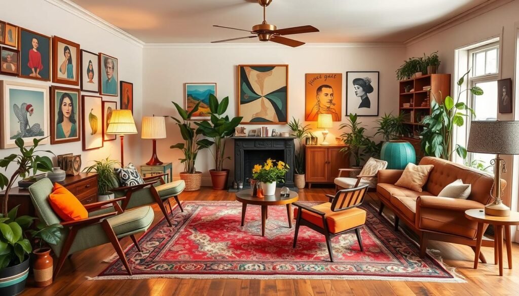 eclectic fusion of vintage and modern decor