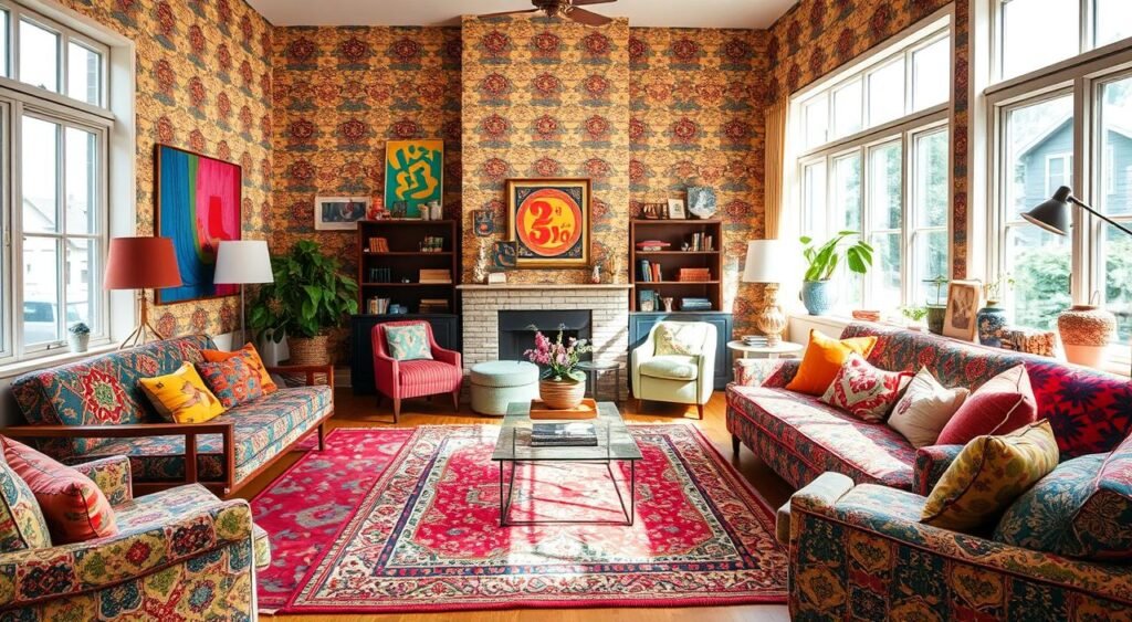 eclectic patterns interior design