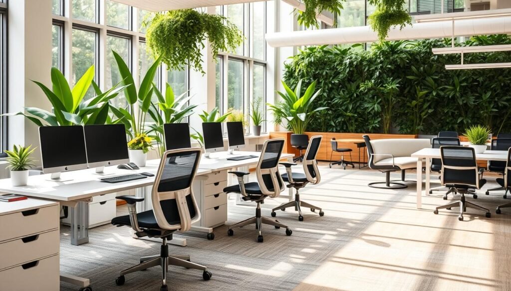 ergonomic furniture in modern office