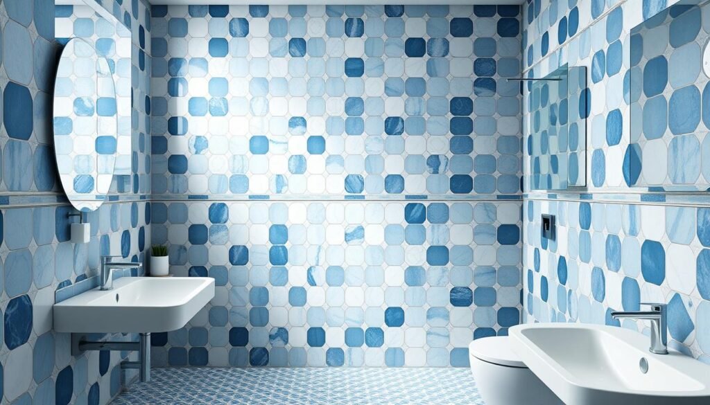 geometric tiles bathroom design