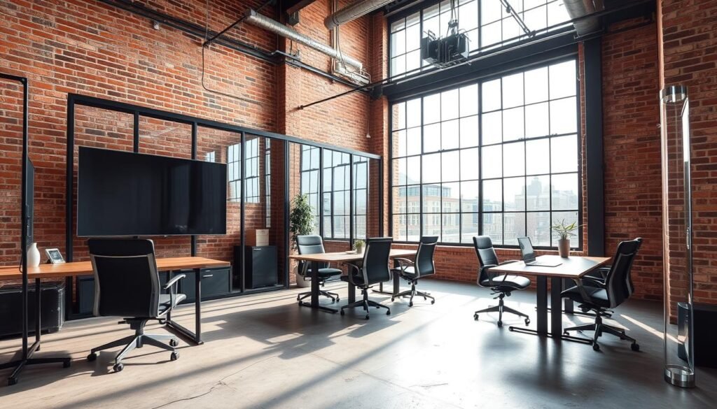 smart office technology in industrial interior design