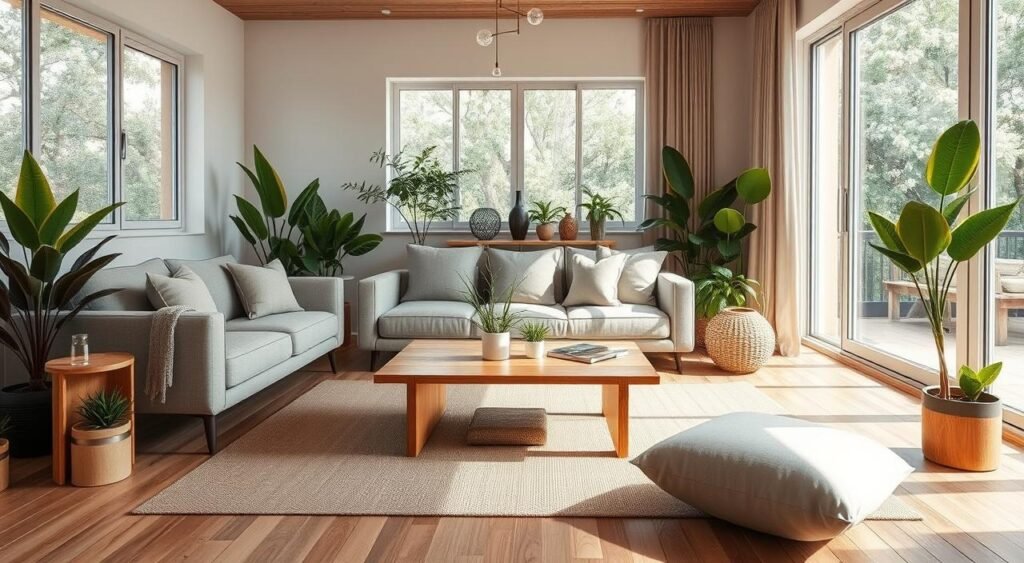 sustainable furniture in a modern living room